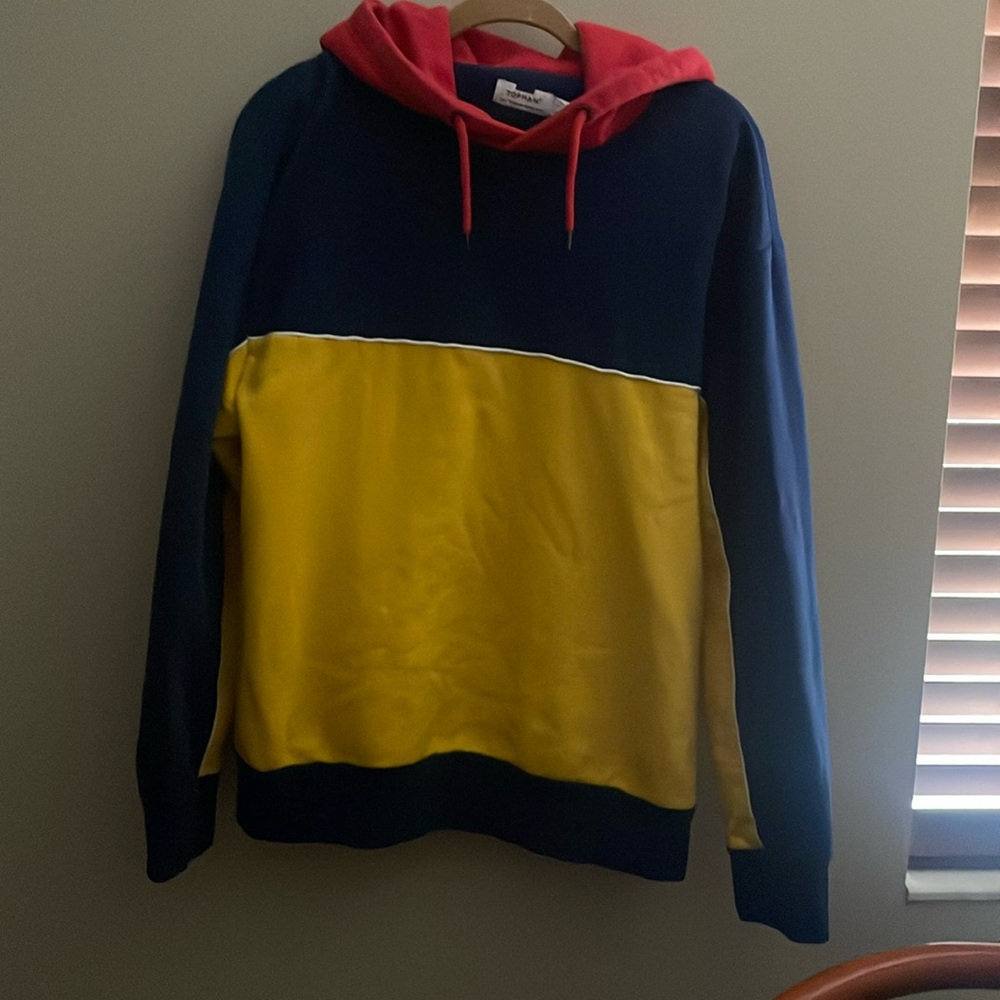 TOPMAN fleece lined cotton striped sweatshirt